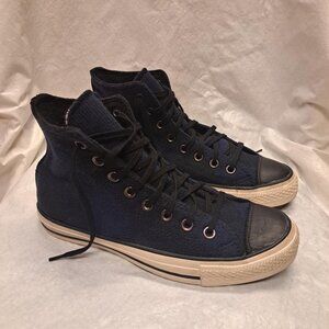 CONVERSE ALL STAR CHUCK TAYLOR HIGH TOP SNEAKERS BLUE BLACK PLAID SIZE 8.5 WOMEN